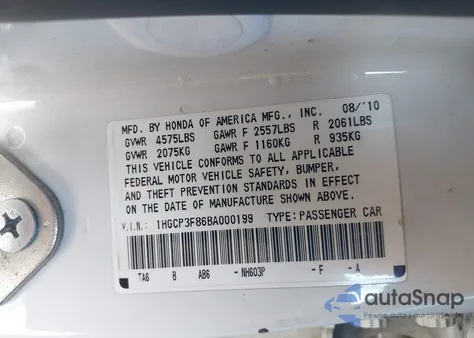 2011 Honda Accord 3.5 Ex-L z USA, uszkodzony, nr VIN 1HGCP3F86BA000199